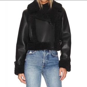 Apparis Jay faux fur and leather coat